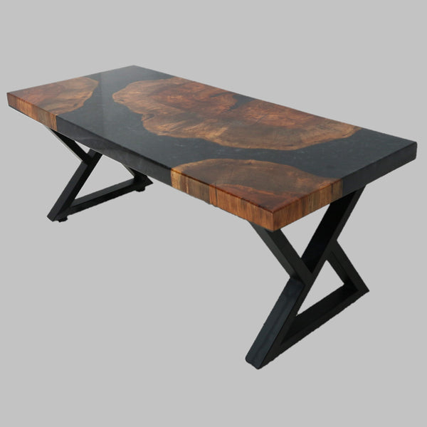 Handmade Resin & Pecan Wood Coffee Table