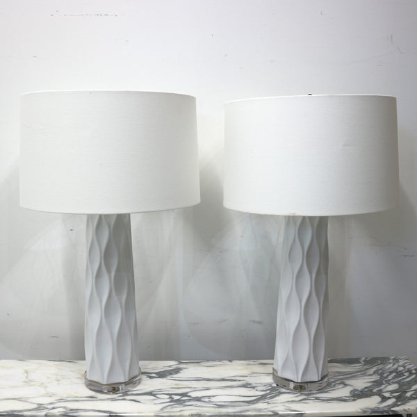 Pair of Dartmoor White Table Lamps