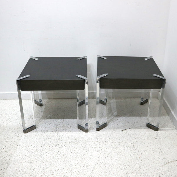 Pair of Raimy Side Table w/ Acrylic Legs