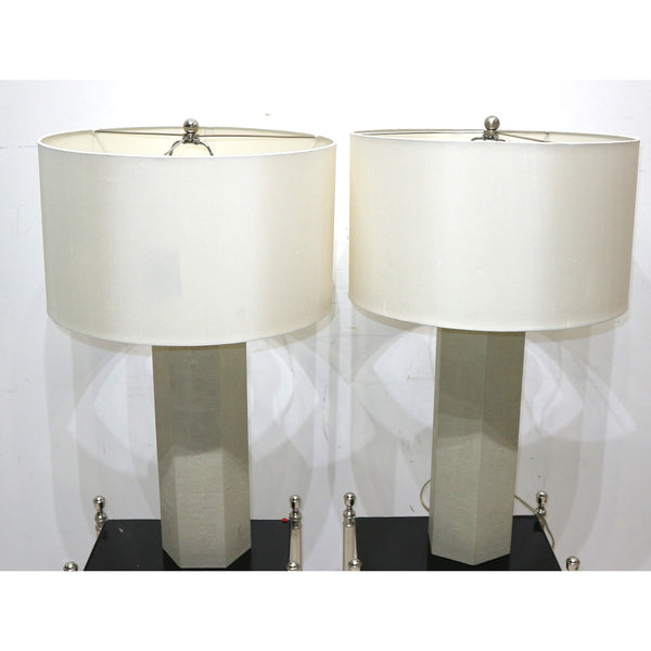 Pair of Faux Shagreen Lamps
