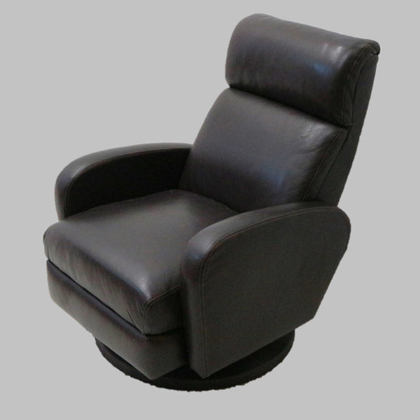 Barca Lounger in Brown Leather w/ Swivel