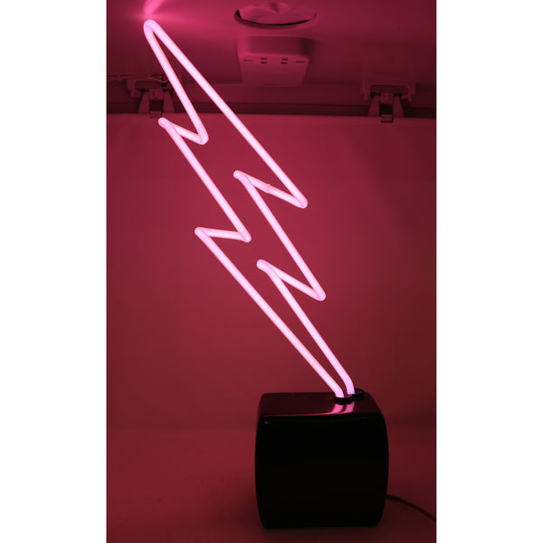 Vintage Hot Pink Lightning Bolt Neon
