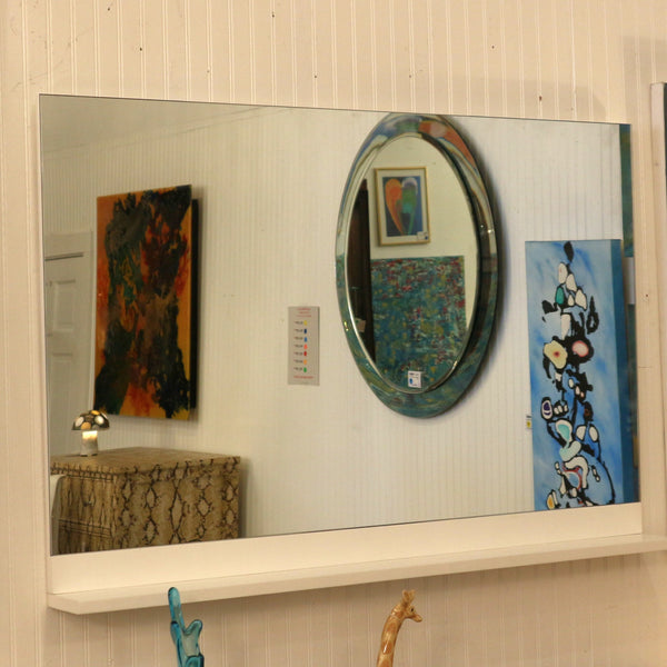 Rectangular Mirror w/ White Shelf