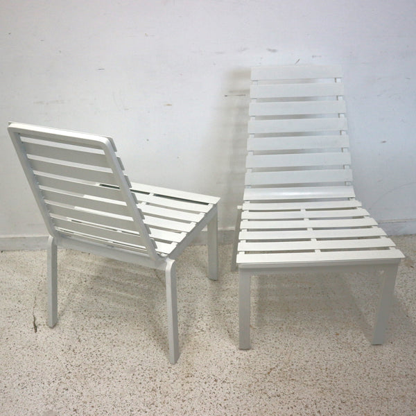 Set of 6 Outdoor White Chairs “As Is”