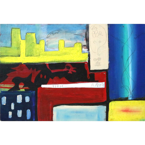 “City Life” by Jeff Barrett Mixed Media on Canvas