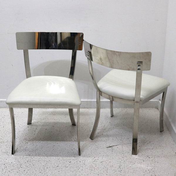 Set of 6 Klismos Style Metal Dining Chairs