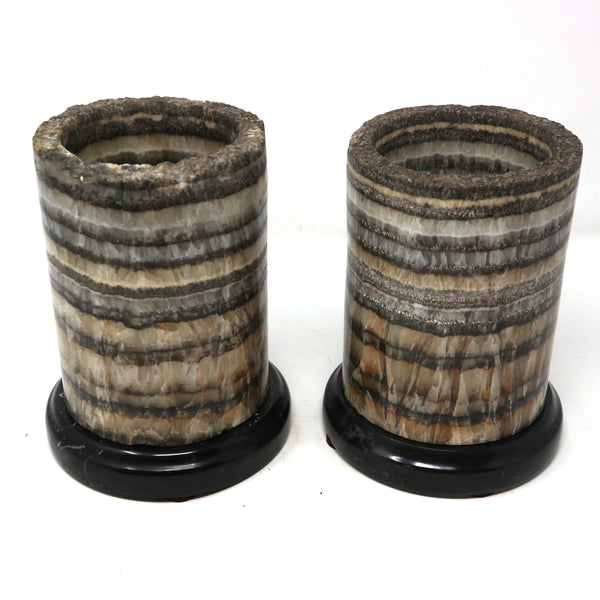 Pair of Onyx Candle Holders