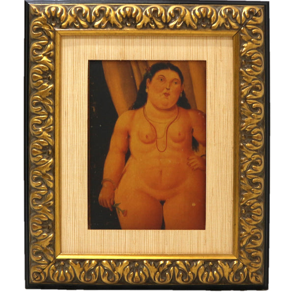 Framed Antiqued Botero Style Transfer on Canvas (2-Available)