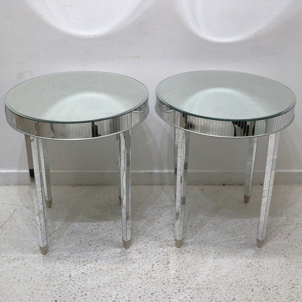 Pair of Mirrored Side Table