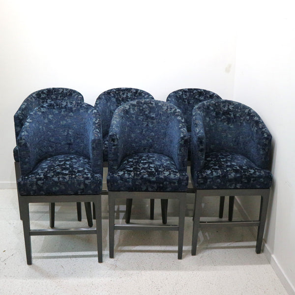 Set of 3 Custom Upholstered Swivel Bar Stools (2-Sets Available)