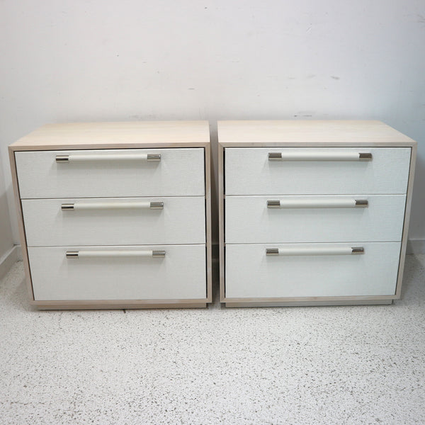 Pair of Venice White 3-Drawer Chests