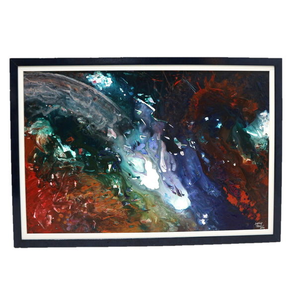 “Comet” by Sally Trace Framed Acrylic on Canvas