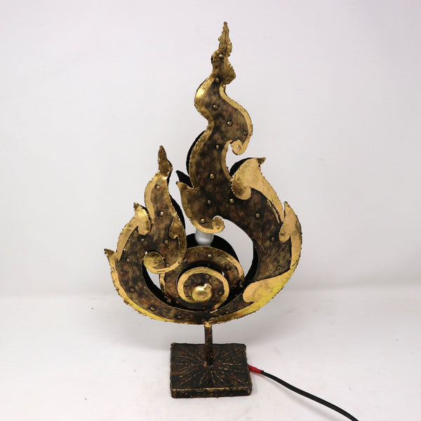 Hammered Metal Flame Table Lamp