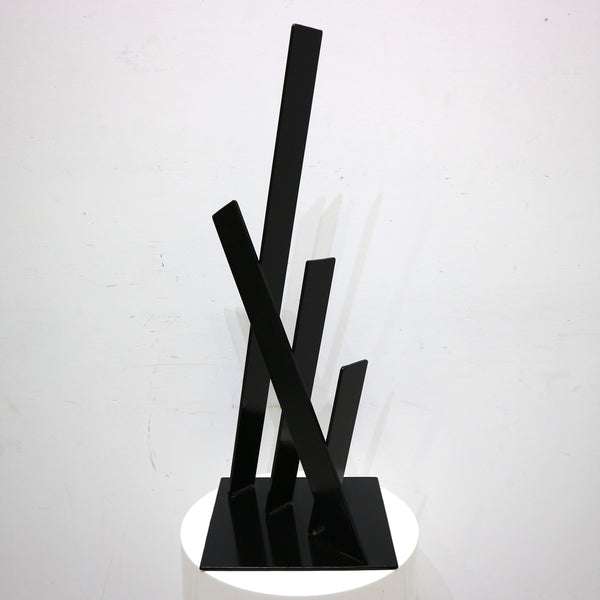 Linear Black Metal Sculpture