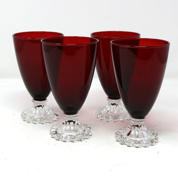 Set of 4 Boopie Ruby Red Water Goblets