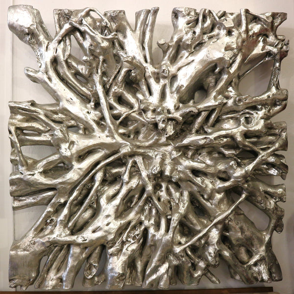 Square Root Wall Art Silver Leaf