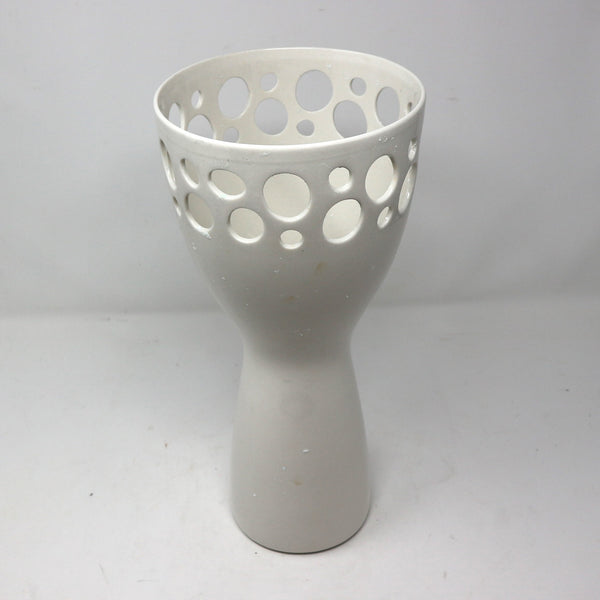 White Ceramic Cutout Vase