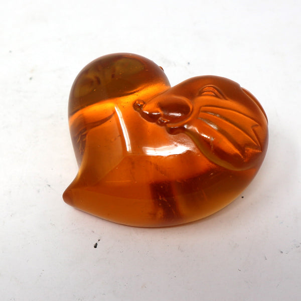 Luili Orange Crystal Mouse Heart
