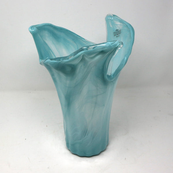 Murano Baby Blue Glass Vase