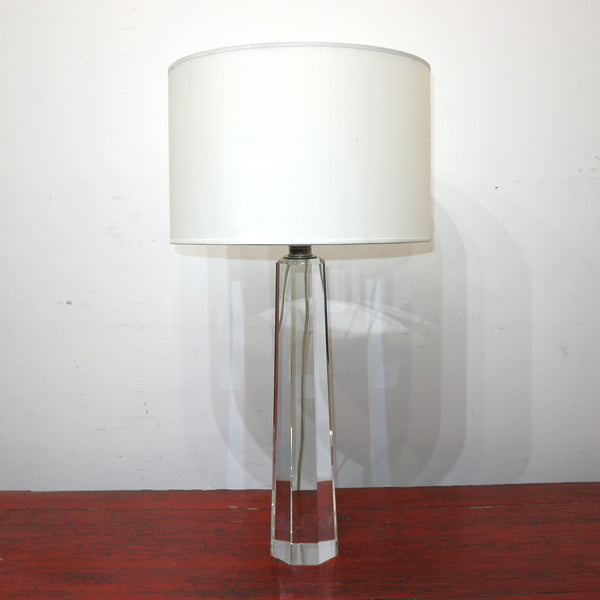 Glass & Polished Nickel Table Lamp "As Is"