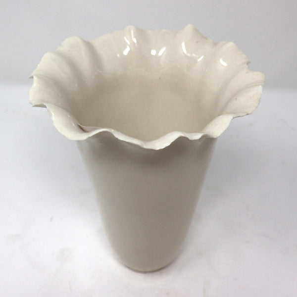 White Ceramic Vase -Signed