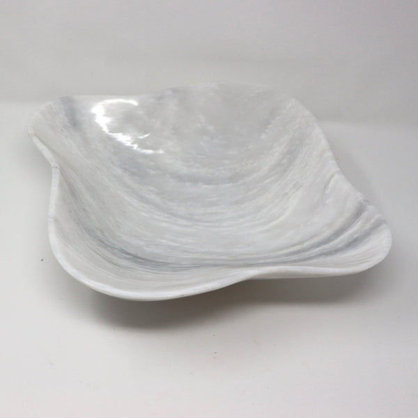 White & Gray Onyx Travertine Bowl