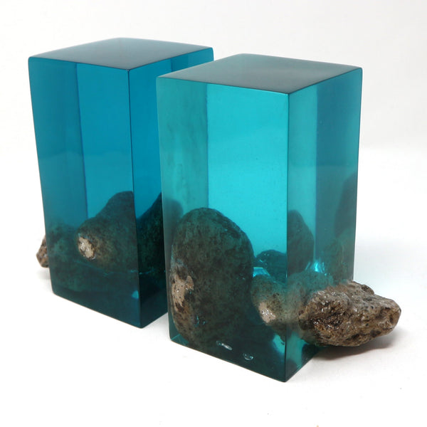 Pair of Made Goods Teal Acrylic Book Ends