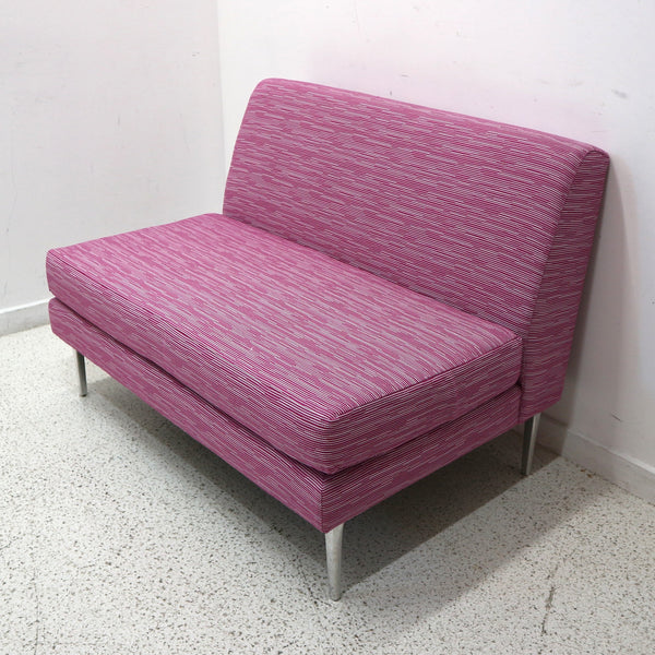 Pink & White Armless Loveseat (2-Available)