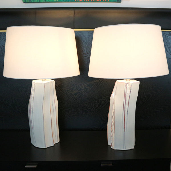 Pair of Arteriors Lorna Ceramic Table Lamps