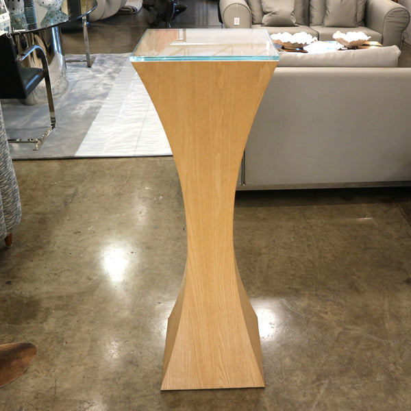 Hourglass Wood Pedestal