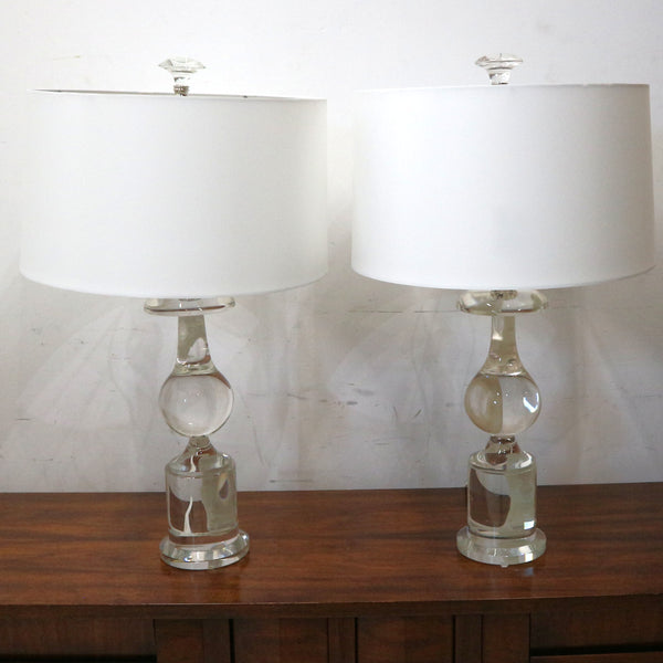 Pair of Global Views Crystal Lamps