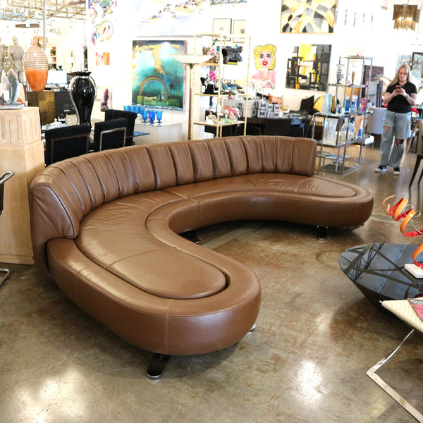 De Sede DS-1064  by Hugo De Ruiter Brown Leather Sectional