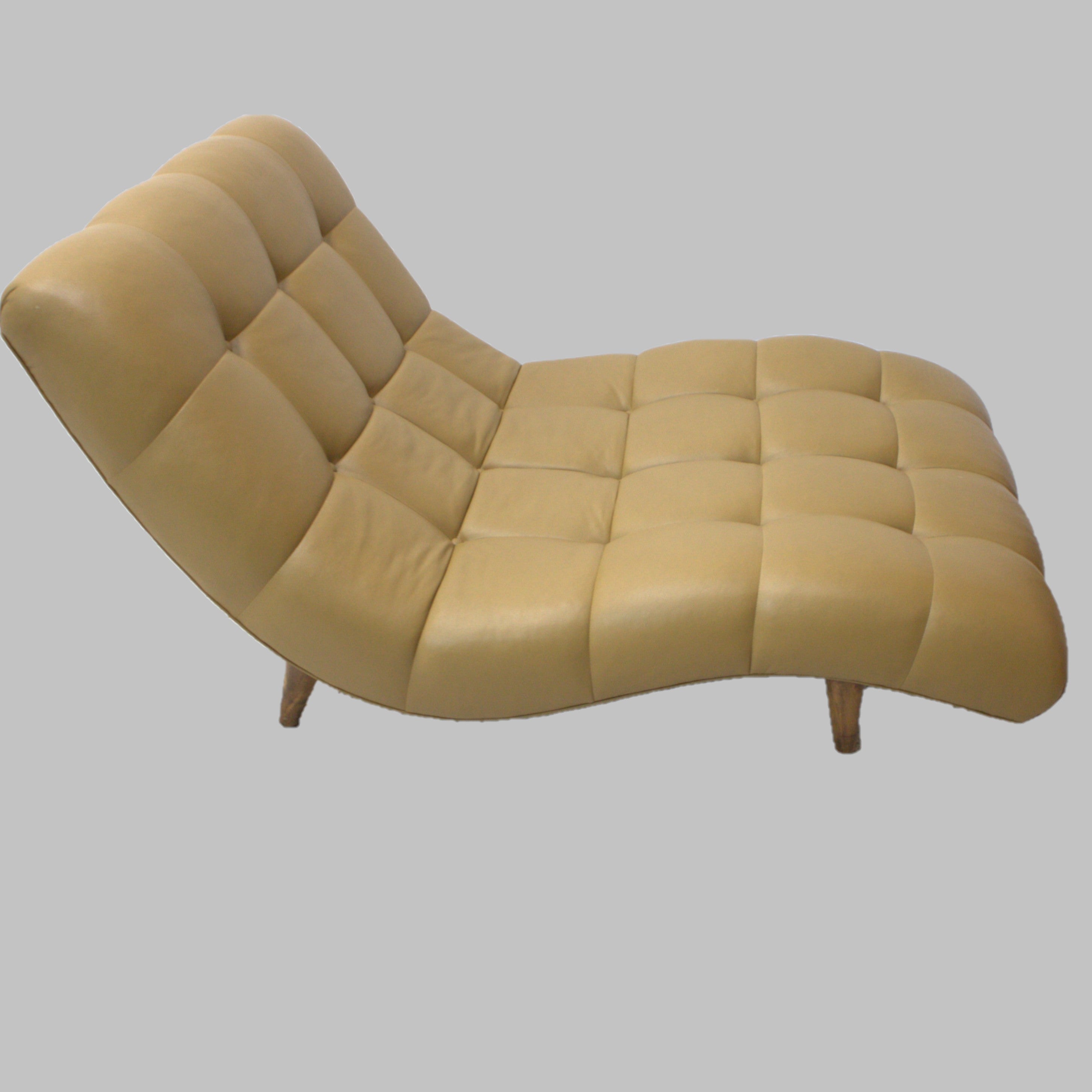 Consign Wave Dark Mustard Leather Wave Lounger – Dulce Interior Consignment Showplace