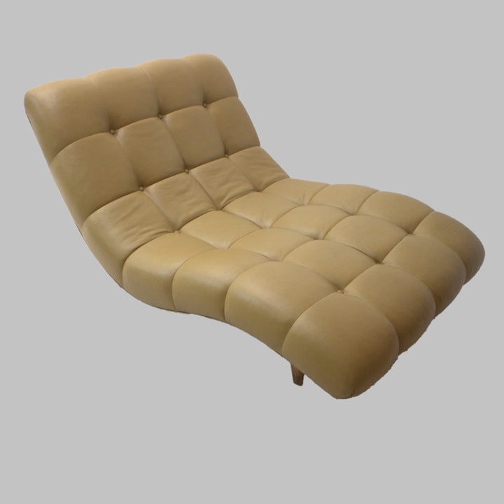 Consign Wave Dark Mustard Leather Wave Lounger – Dulce Interior Consignment Showplace