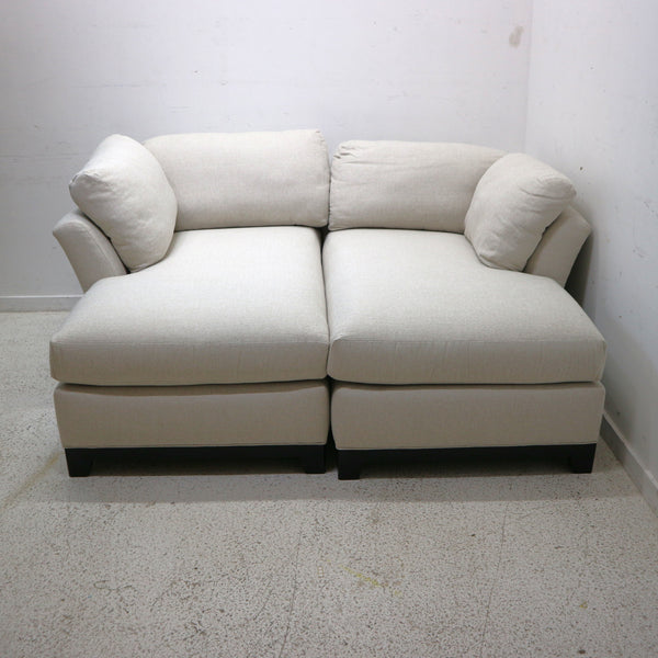 Double Chaise Sandy Tweed Sofa