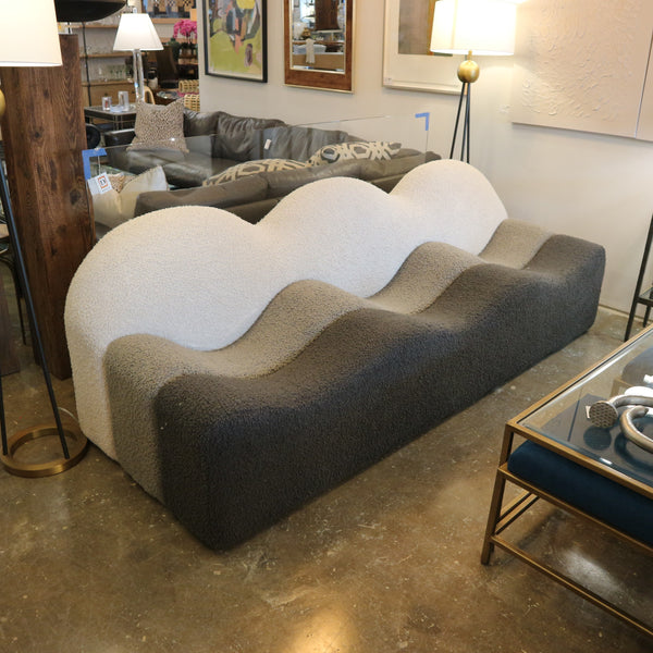Tri-Colored Boucle Wavy Sofa