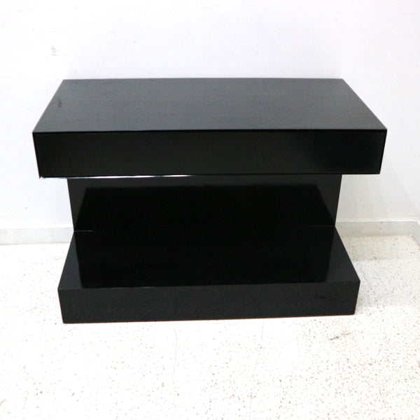 Black Lacquered Nightstand w/Drawer
