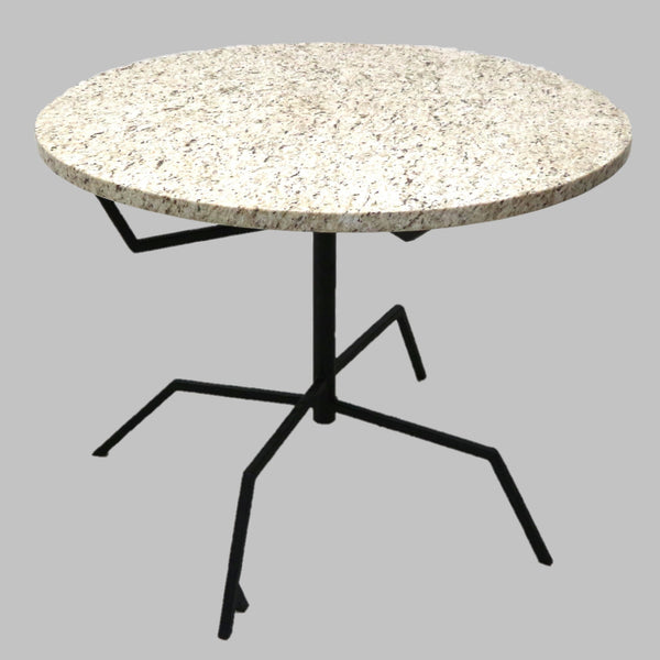 Custom Round Granite Entry Table w/Iron Legs