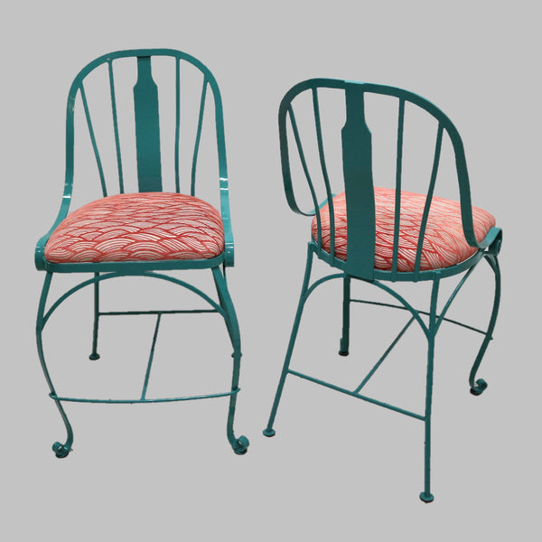 Set of 4 Custom Stainless Steel Counter Stools