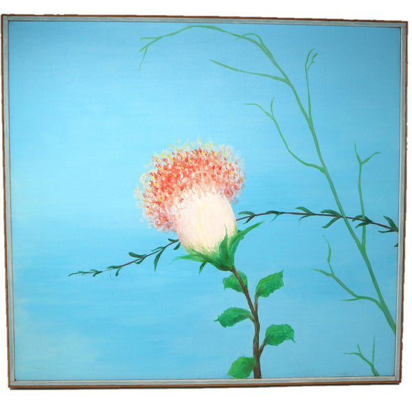 “Crowned White” by Herb Rogalla Framed Acrylic on Canvas 1982
