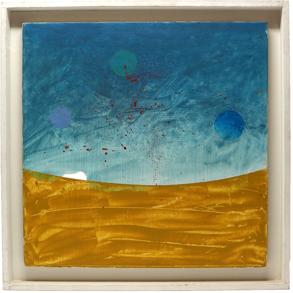“The Planets” by Herb Rogalla Framed Acrylic on Masonite 1973