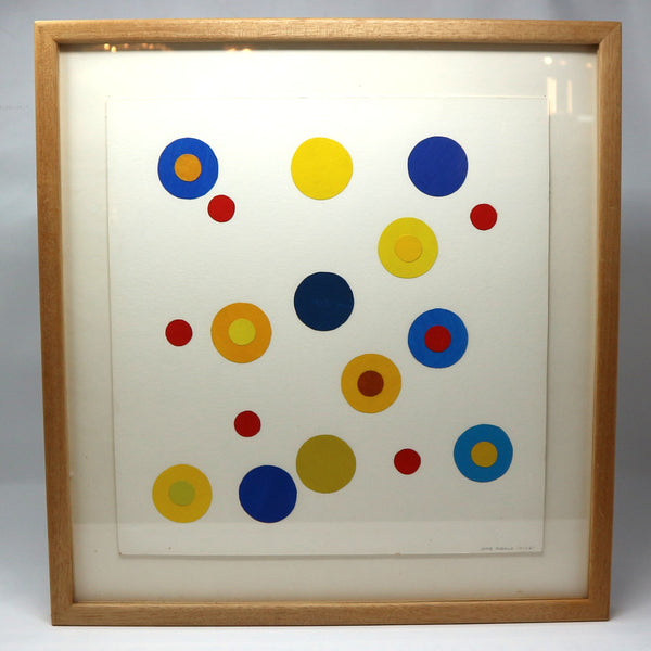“Numbers Series: #22” by Herb Rogalla Framed Acrylic on Bristol Board 1981