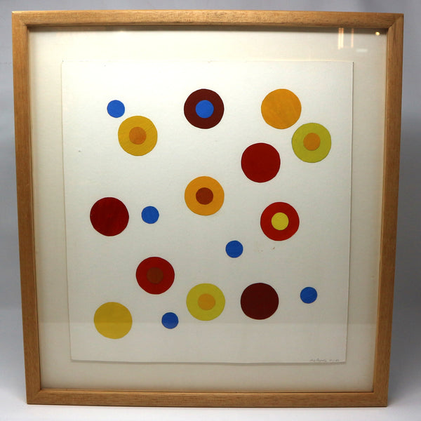 “Numbers Series: #23” by Herb Rogalla Framed Acrylic on Bristol Board 1981