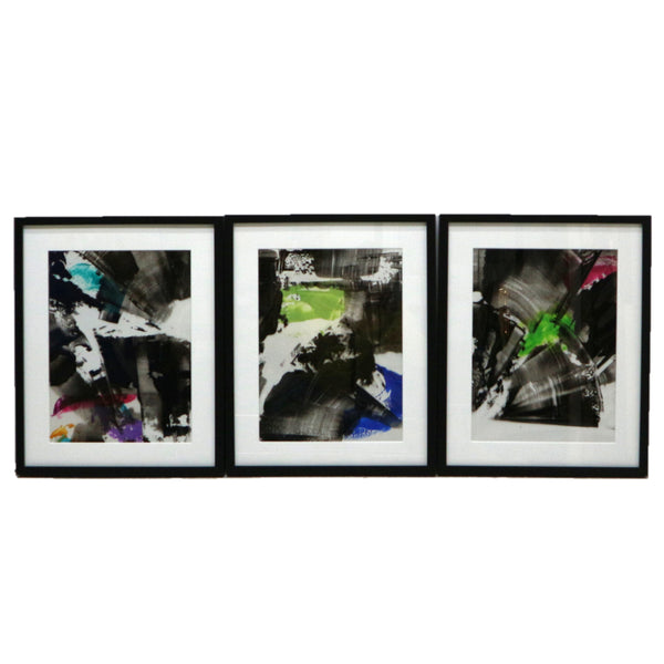 “Untitled” Triptych by Alan Smith Framed Acrylic on Canvas