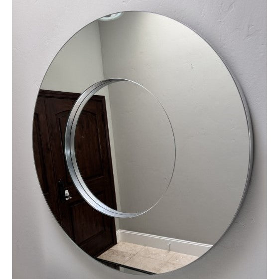 Round Mirror w/ Inset Mirror