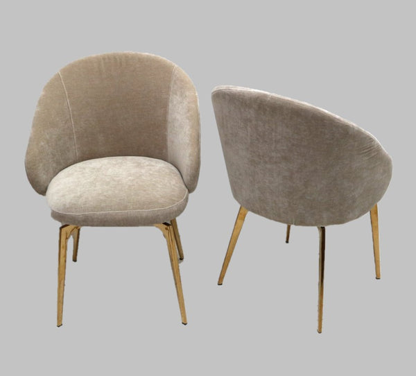 Set of 8 Interlude Home Beige Latte Amara Dining Chairs