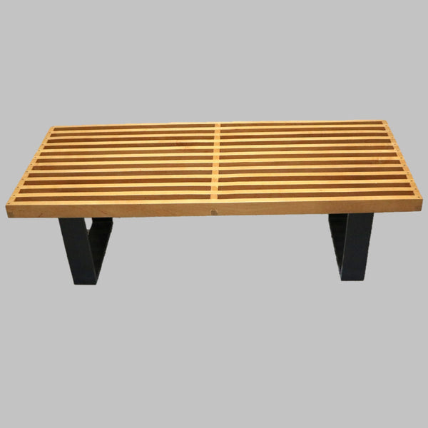 Nelson Style Wood Slat Bench