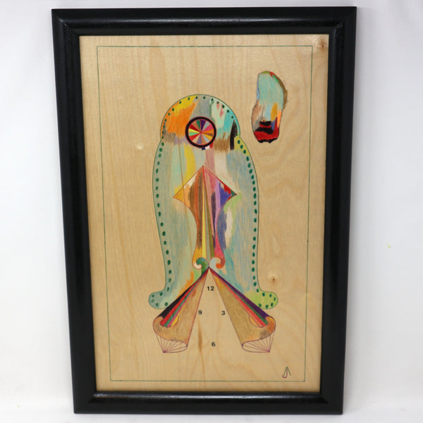 “Untitled” by Arthur Haskell Frame Mixed Media on Wood