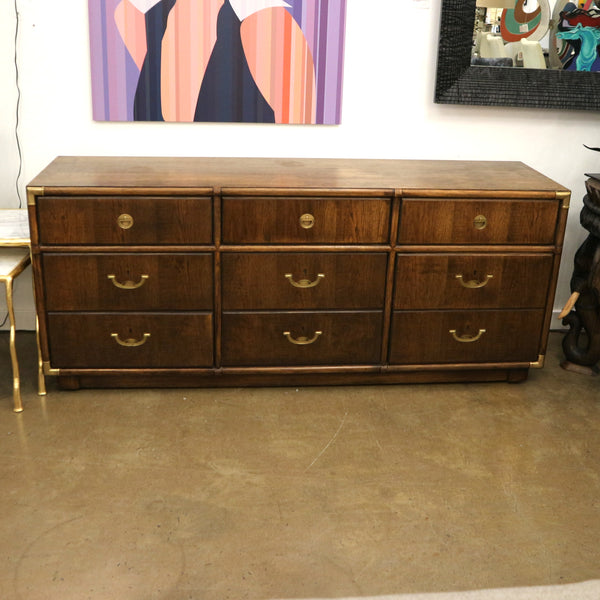Vintage Drexel Campaign 9-Drawer Dresser "as-is"