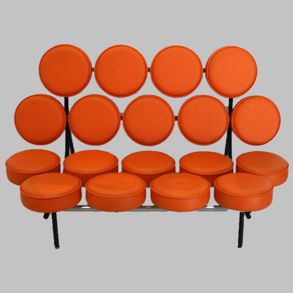 Nelson Marshmallow Orange Leather Sofa